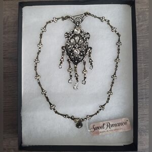 Marie Antoinette Victorian lavaliere Vintage Wedding Bridal Necklace Brooch